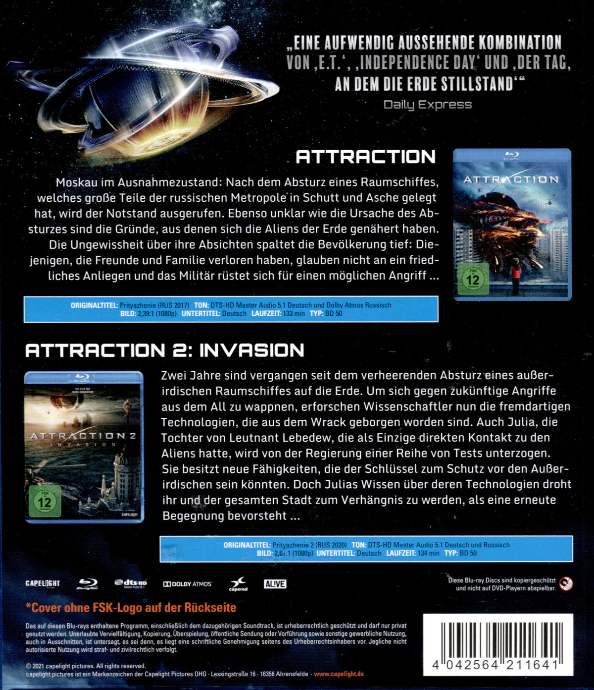 ATTRACTION Doppelbox - ATTRACTION und ATTRACTION 2: Invastion auf 2 Blu-rays! [2 BRs]  (Blu-ray Disc)