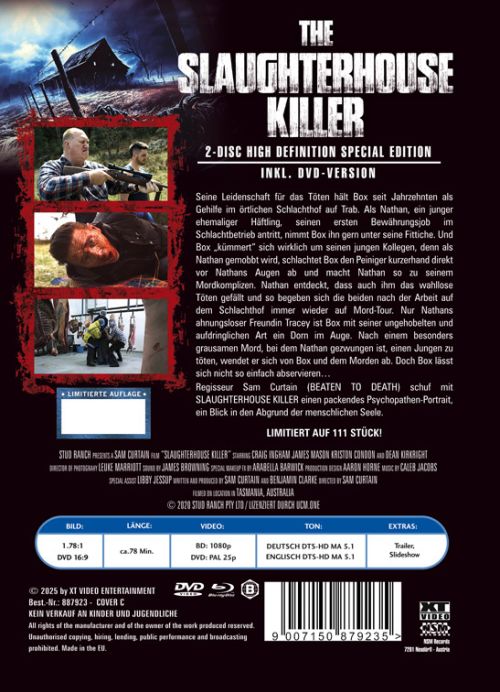 The Slaughterhouse Killer - Uncut Mediabook Edition  (DVD+blu-ray) (C)