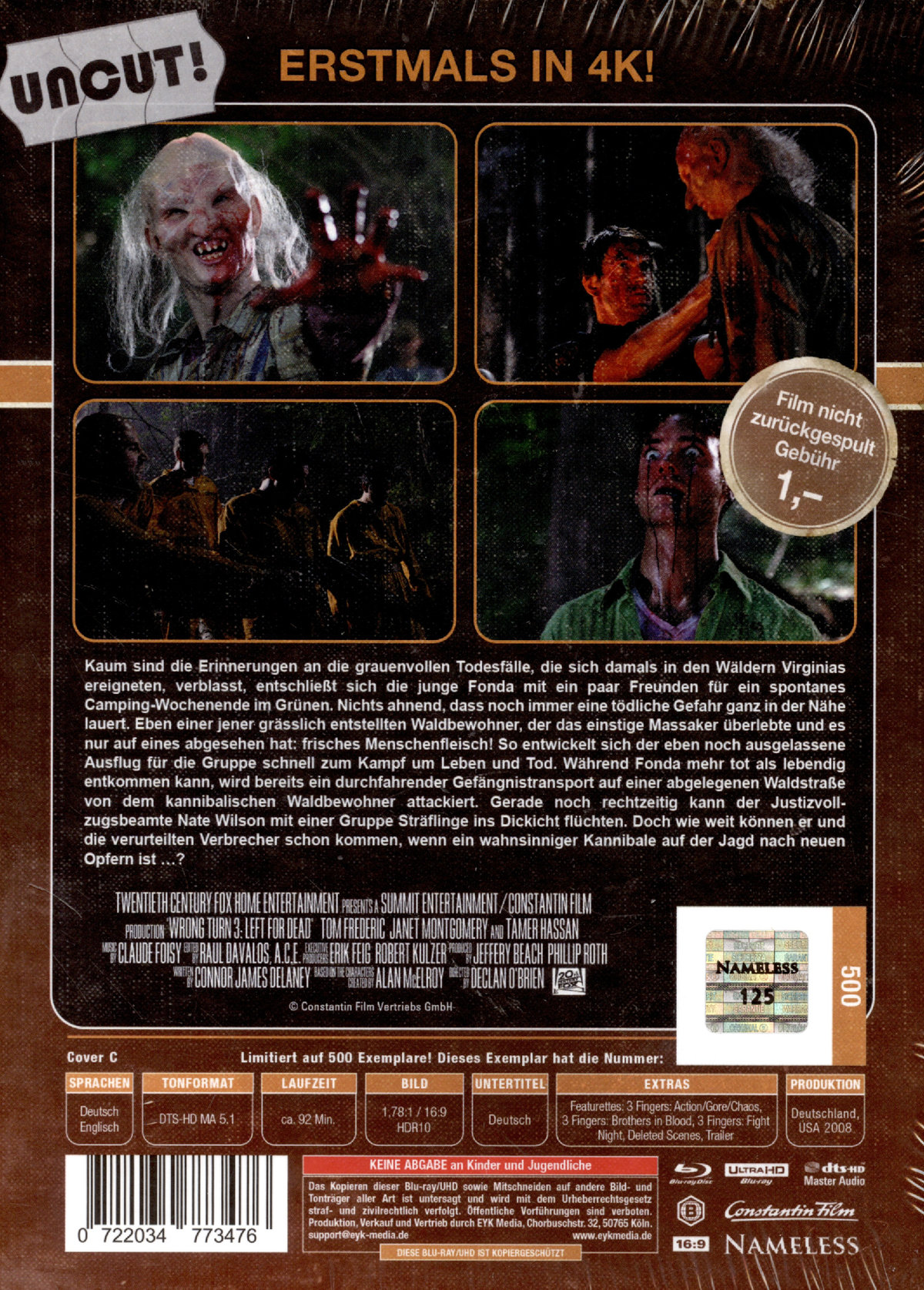 Wrong Turn 3 - Uncut Mediabook Edition  (4K Ultra HD+blu-ray) (C)