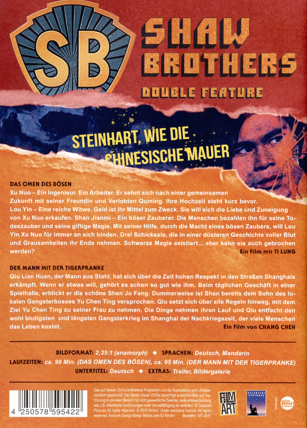 Omen des Bösen, Das - Der Mann mit der Tigerpranke - Shaw Brothers Double Feature