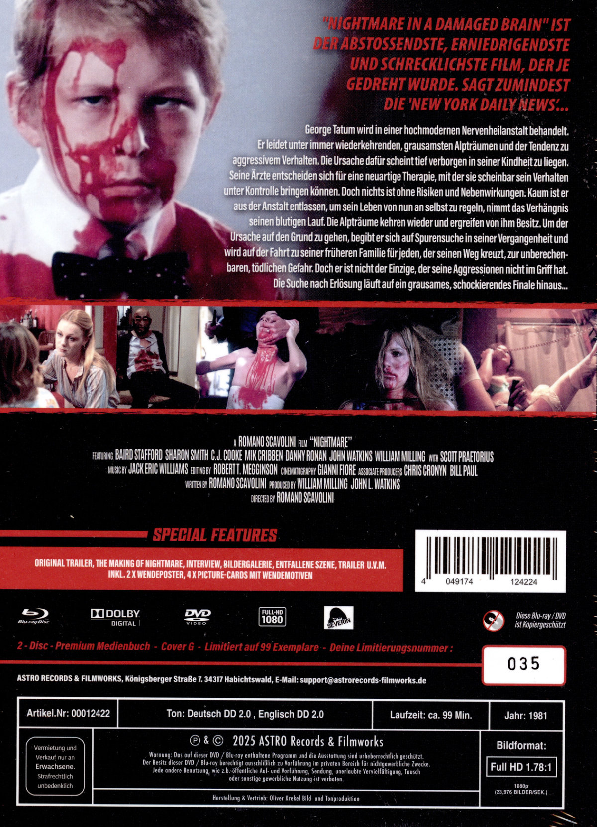 Nightmare in a Damaged Brain - Uncut Mediabook Edition  (blu-ray) (G)