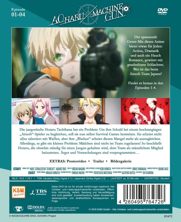 Aoharu x Machinegun - Volume 1: Episode 01-04  (DVD)