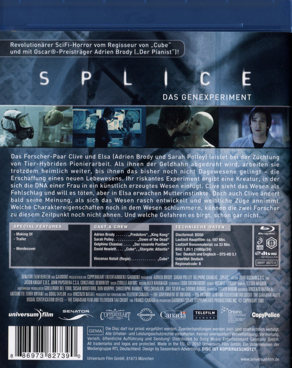 Splice - Das Genexperiment (blu-ray)