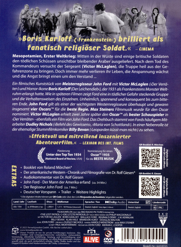 Die letzte Patrouille (The Lost Patrol) (Filmjuwelen)  (DVD)