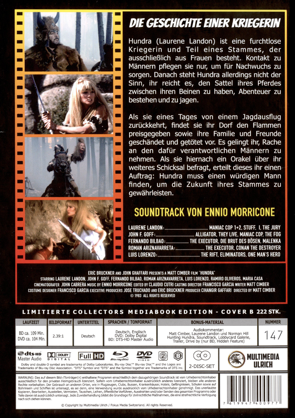 Hundra - Die Geschichte einer Kriegerin - Uncut Mediabook Edition  (DVD+blu-ray) (B)