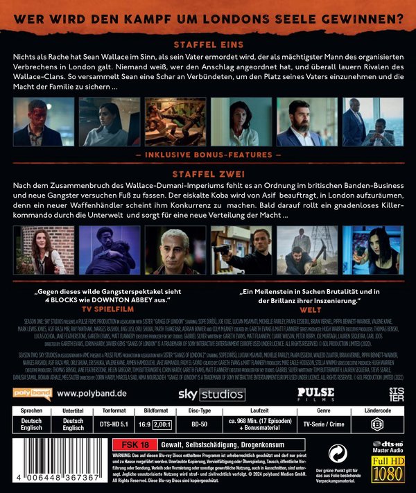 Gangs of London - Staffel 1+2 - (Limitierte Edition mit Artcards)  [5 BRs]  (Blu-ray Disc)