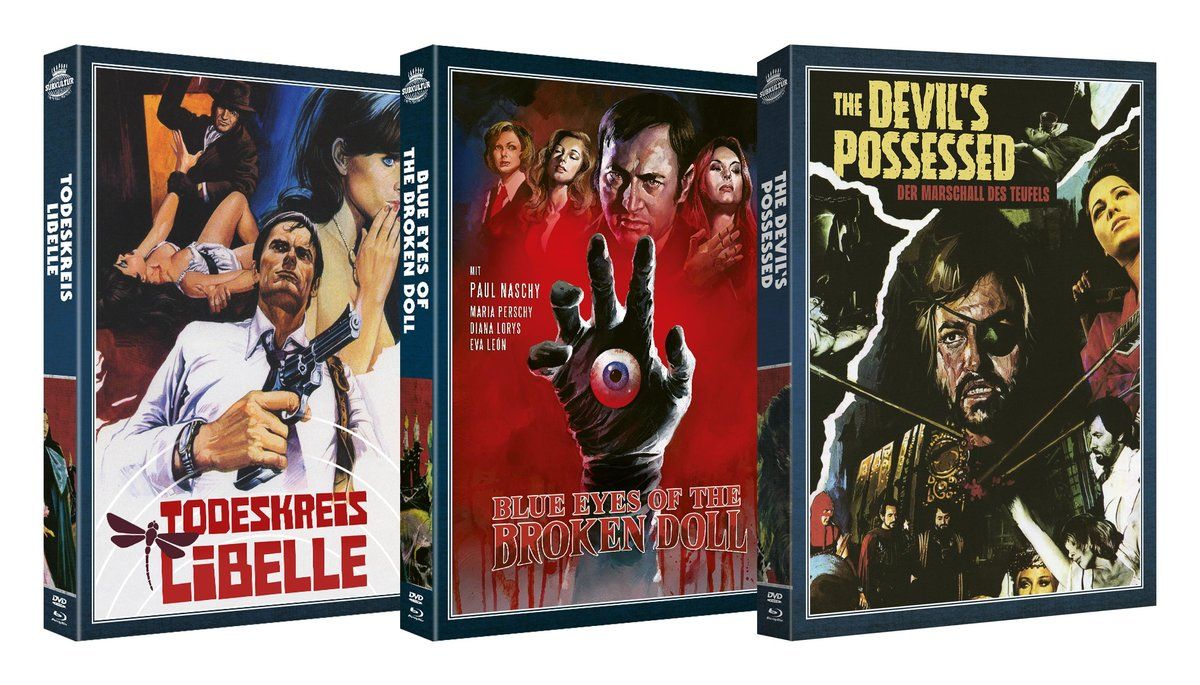 Paul Naschy Bundle - Todeskreis Libelle / Blue Eyes of the Broken Doll / The Devil's Possessed - Limited Edition auf 150 Stk. (Blu-ray)