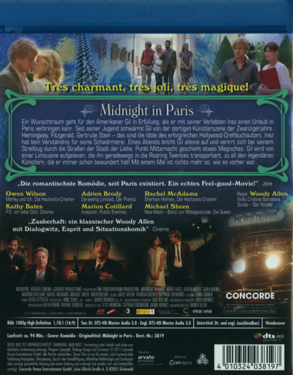 Midnight in Paris  (Blu-ray Disc)