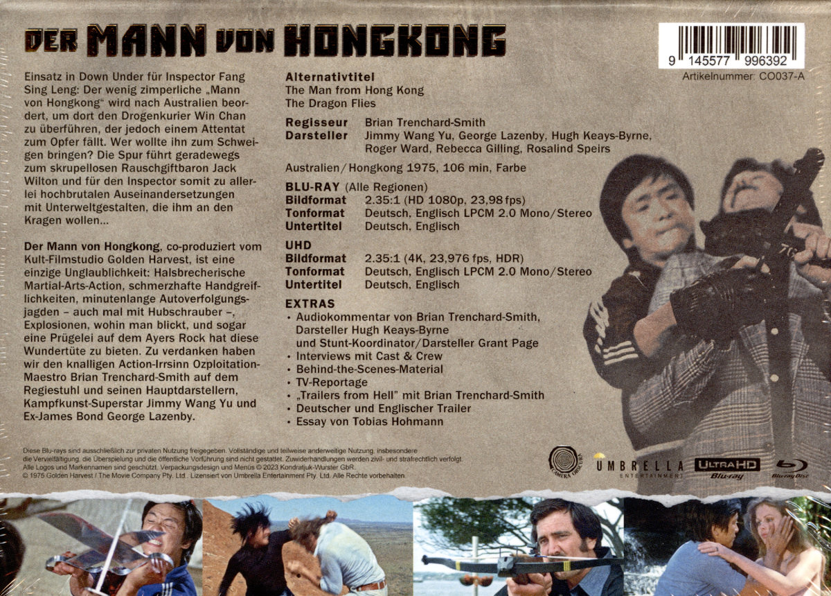 Mann von Hongkong, Der - Uncut Mediabook Edition (4K Ultra HD+blu-ray) (A)