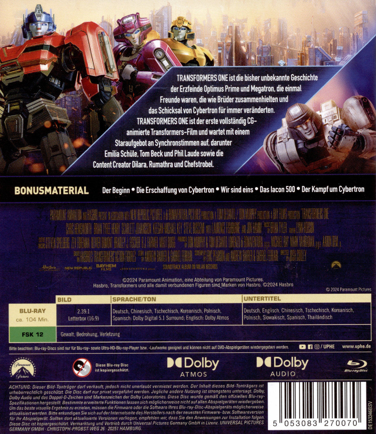 Transformers One  (Blu-ray)  (Blu-ray Disc)