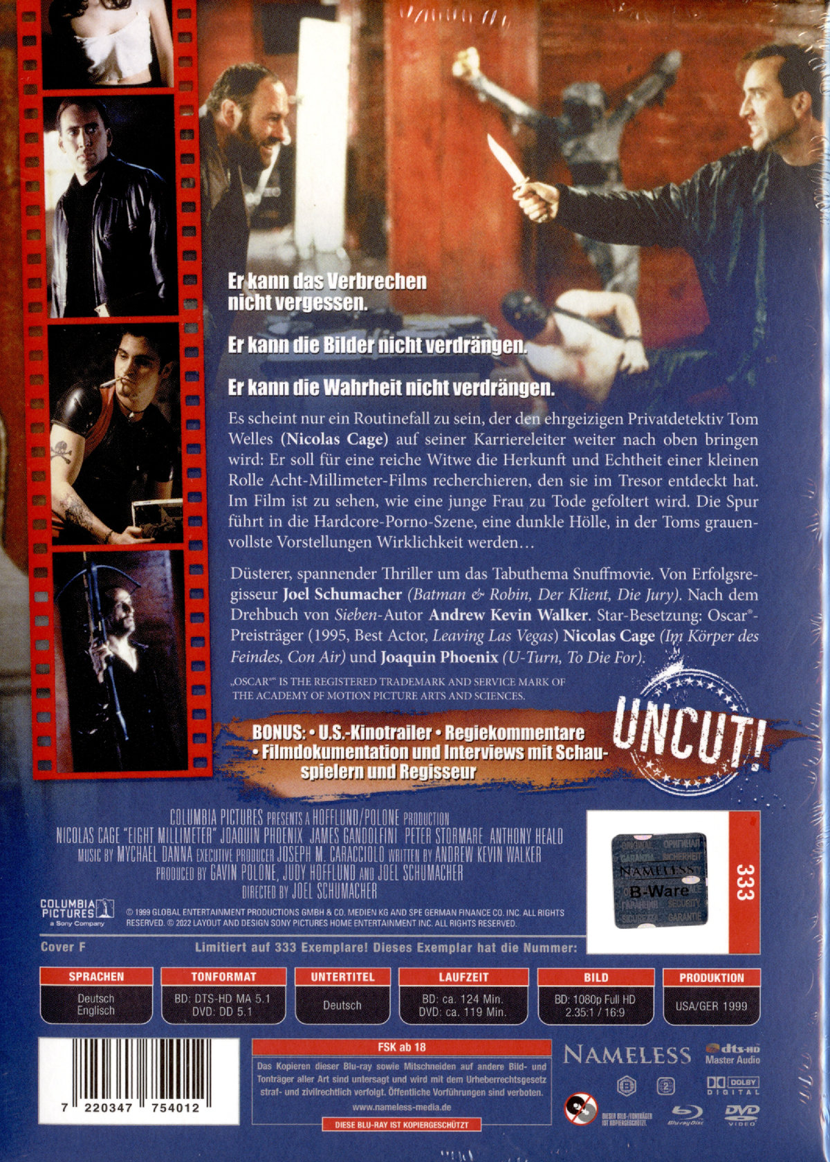 8MM - Acht Millimeter - Uncut Mediabook Edition (DVD+blu-ray) (F)