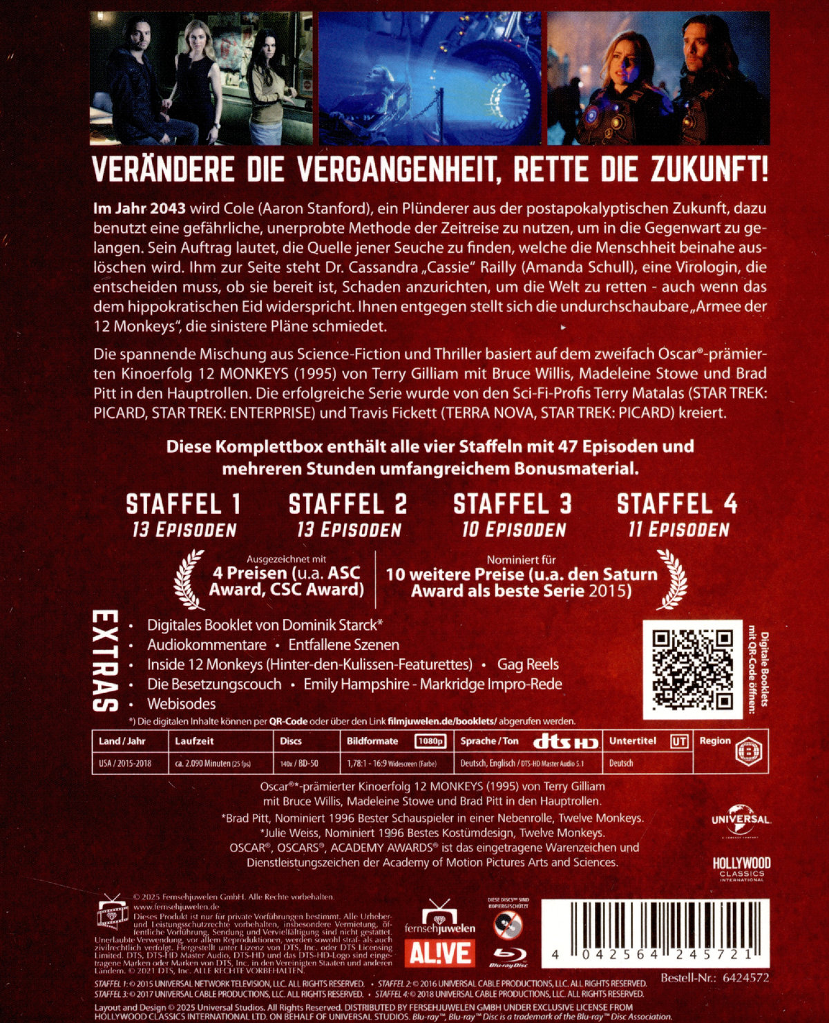 12 Monkeys - Die komplette Serie (Alle 4 Staffeln) (Fernsehjuwelen)  [10 BRs]  (Blu-ray Disc)