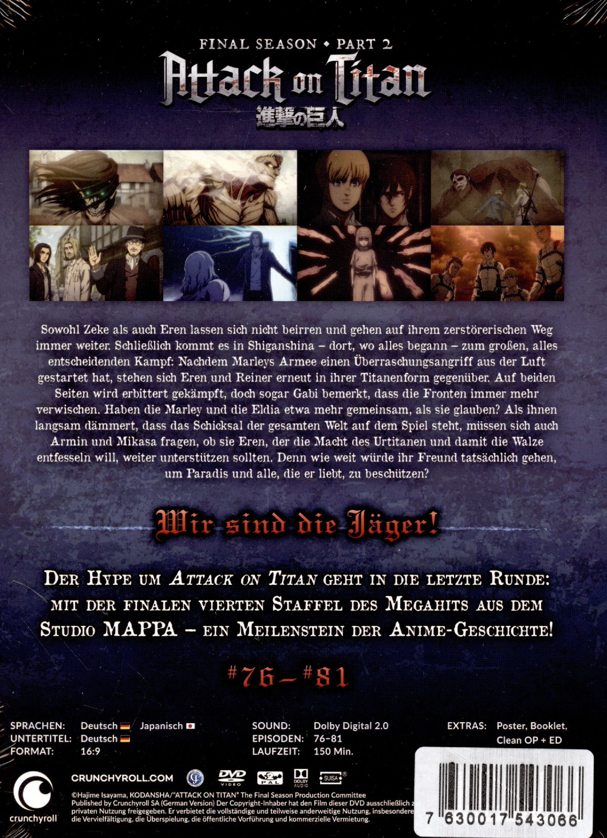 Attack on Titan - Staffel 4 - Part 2 - Gesamtausgabe  [2 DVDs]  (DVD)