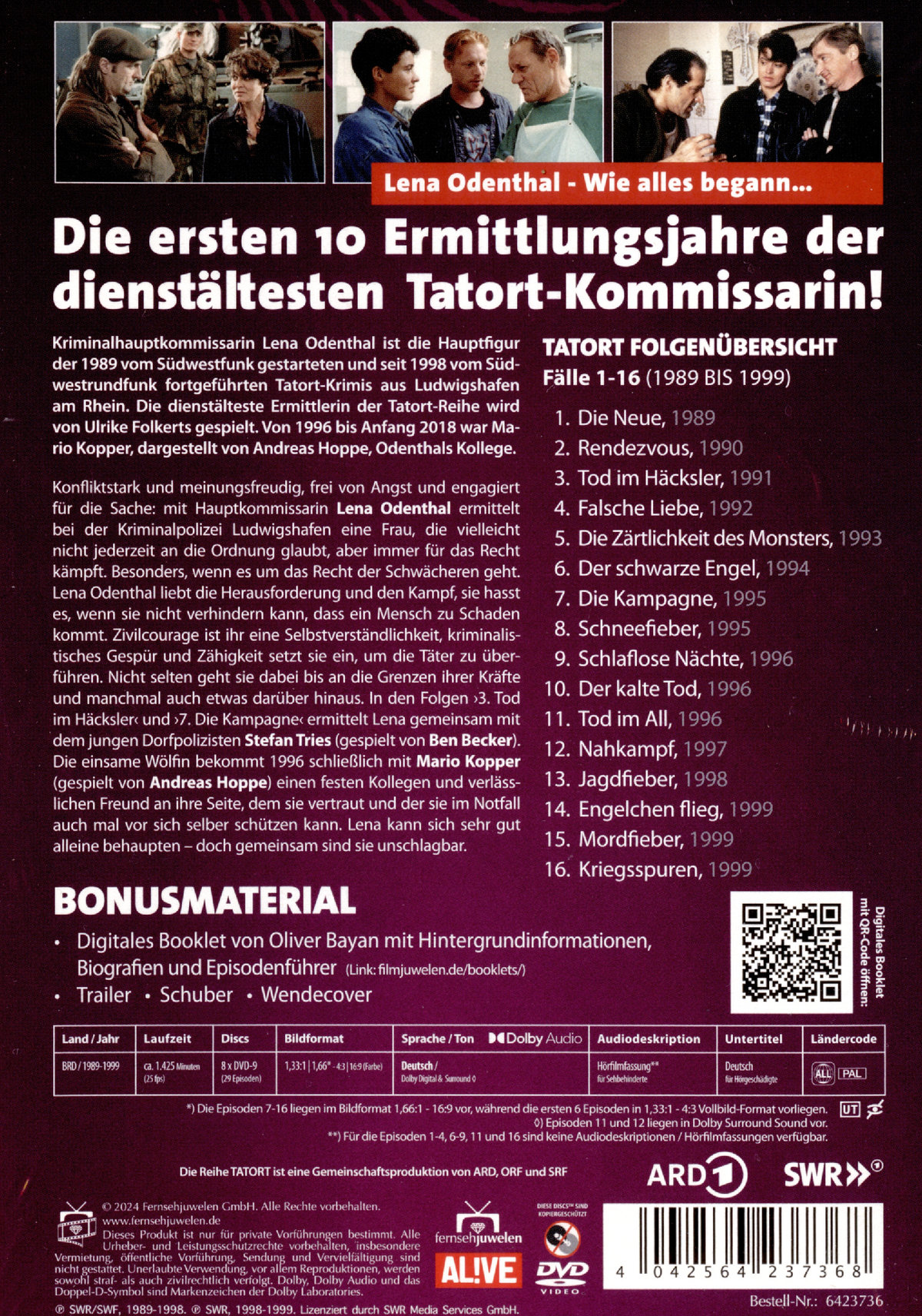 Tatort - Team Ludwigshafen (Odenthal & Kopper) - Staffel 1 (Folgen 1-16)  [8 DVDs]  (DVD)