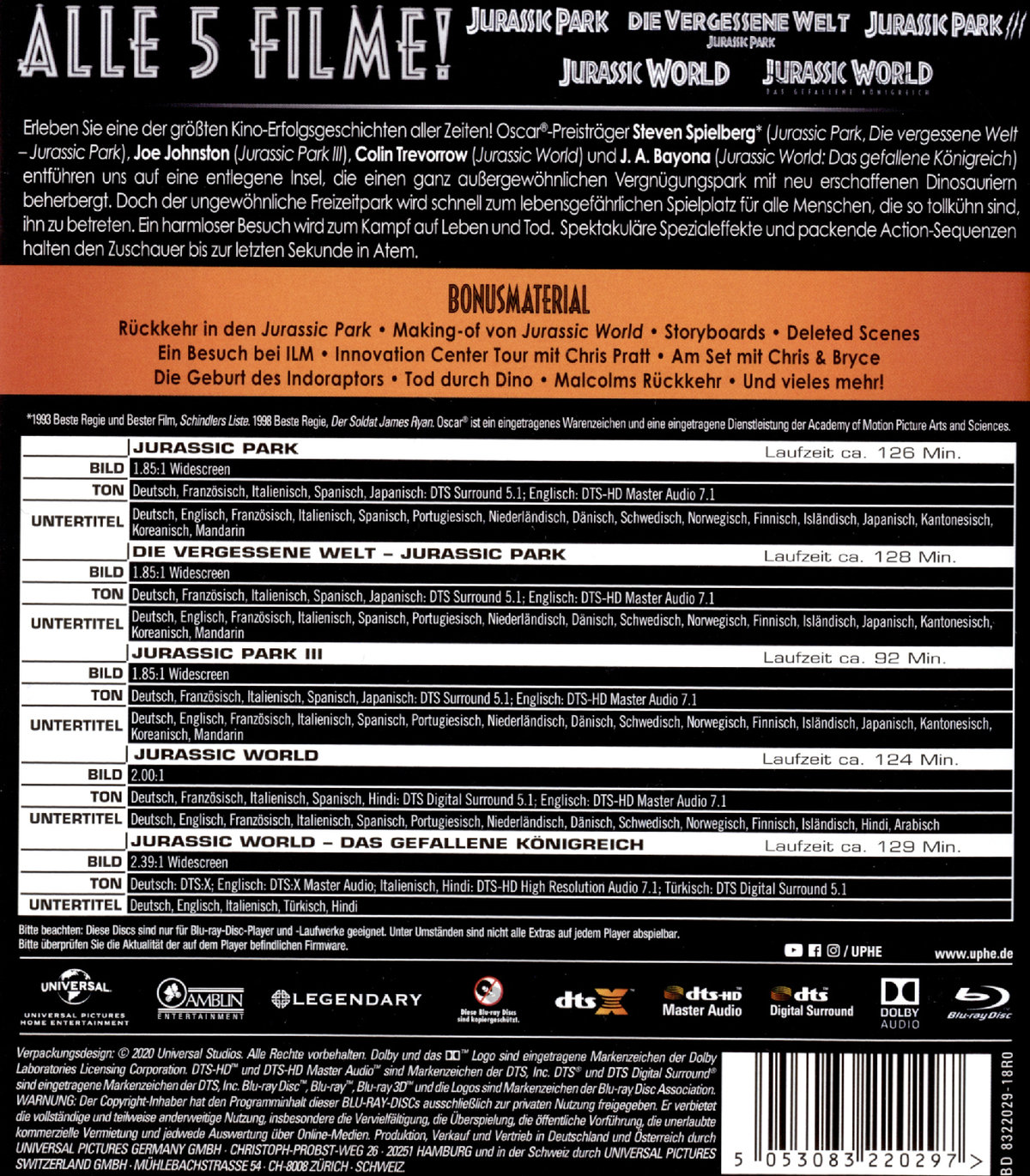 Jurassic World - 5-Movie Collection (blu-ray)