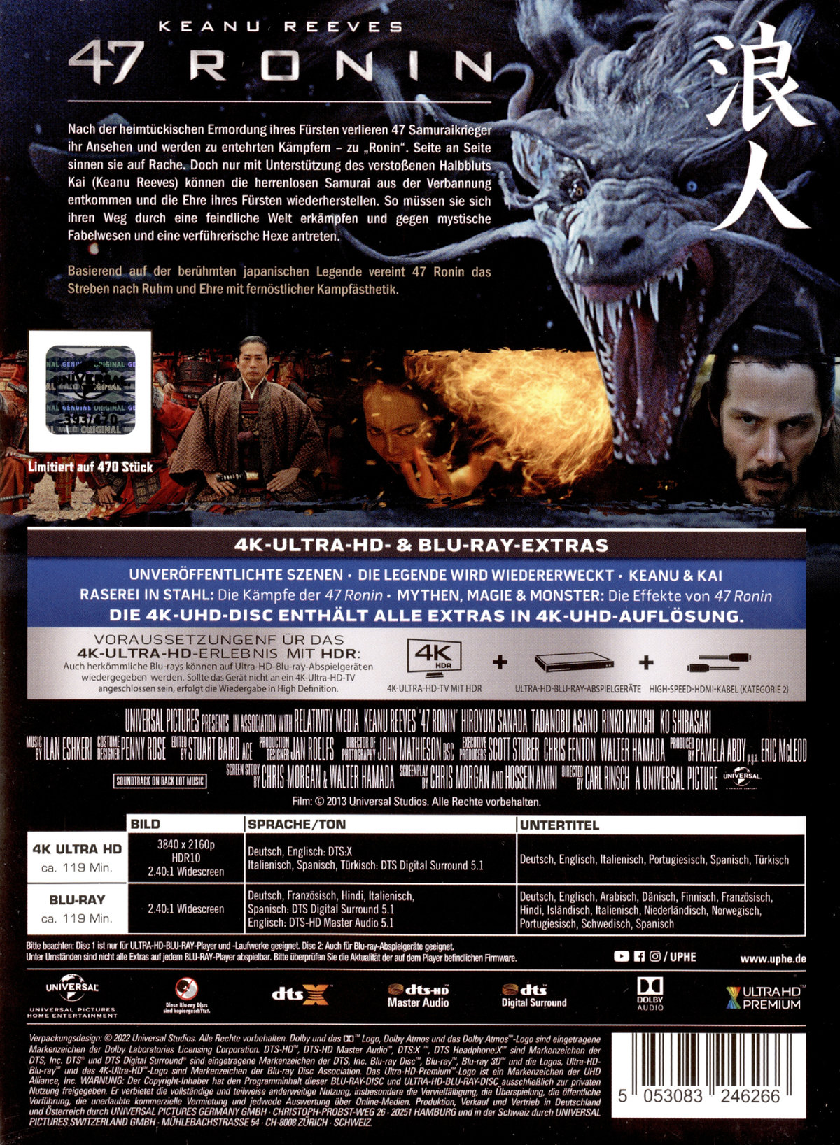 47 Ronin - Uncut Mediabook Edition (4K Ultra HD+blu-ray) (A)