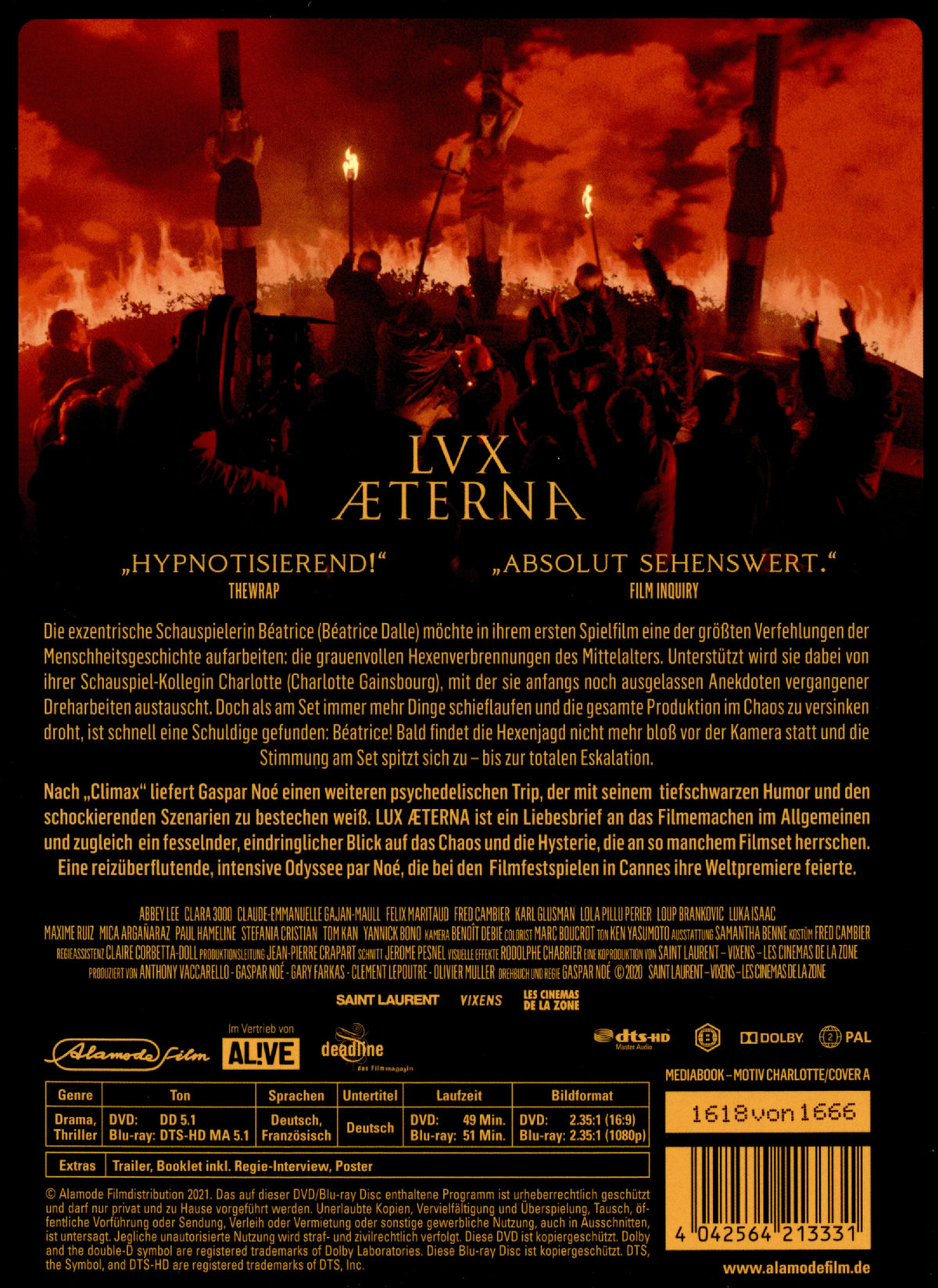 Lux AEterna - Uncut Mediabook Edition (DVD+blu-ray) (B)