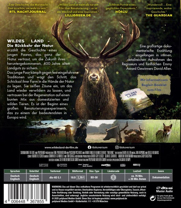 WILDES LAND - Die Rückehr der Natur  (Blu-ray Disc)