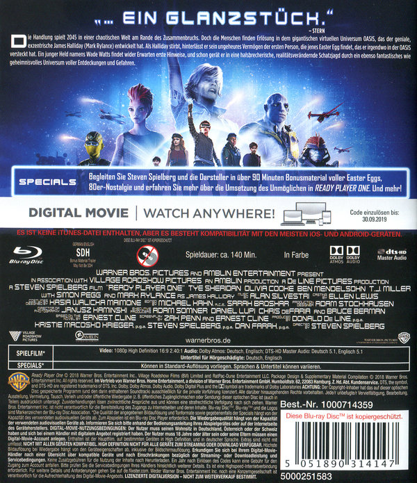 Ready Player One (blu-ray)