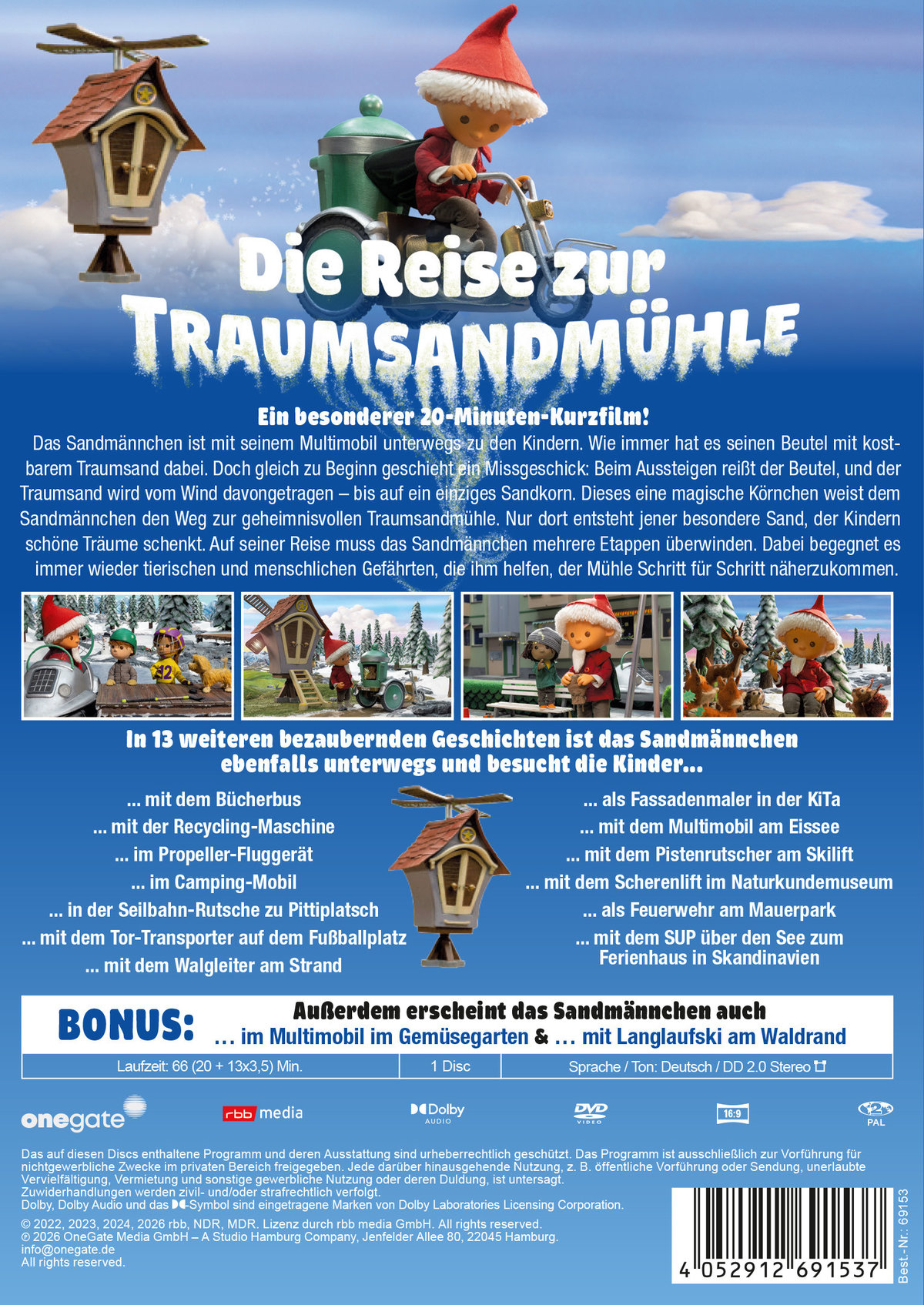 Die Reise zur Traumsandmühle - und weitere Sandmännchen-Geschichten  (DVD)