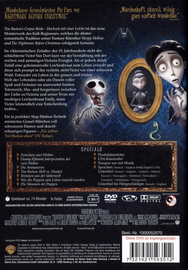 Corpse Bride - Hochzeit mit einer Leiche  (DVD)