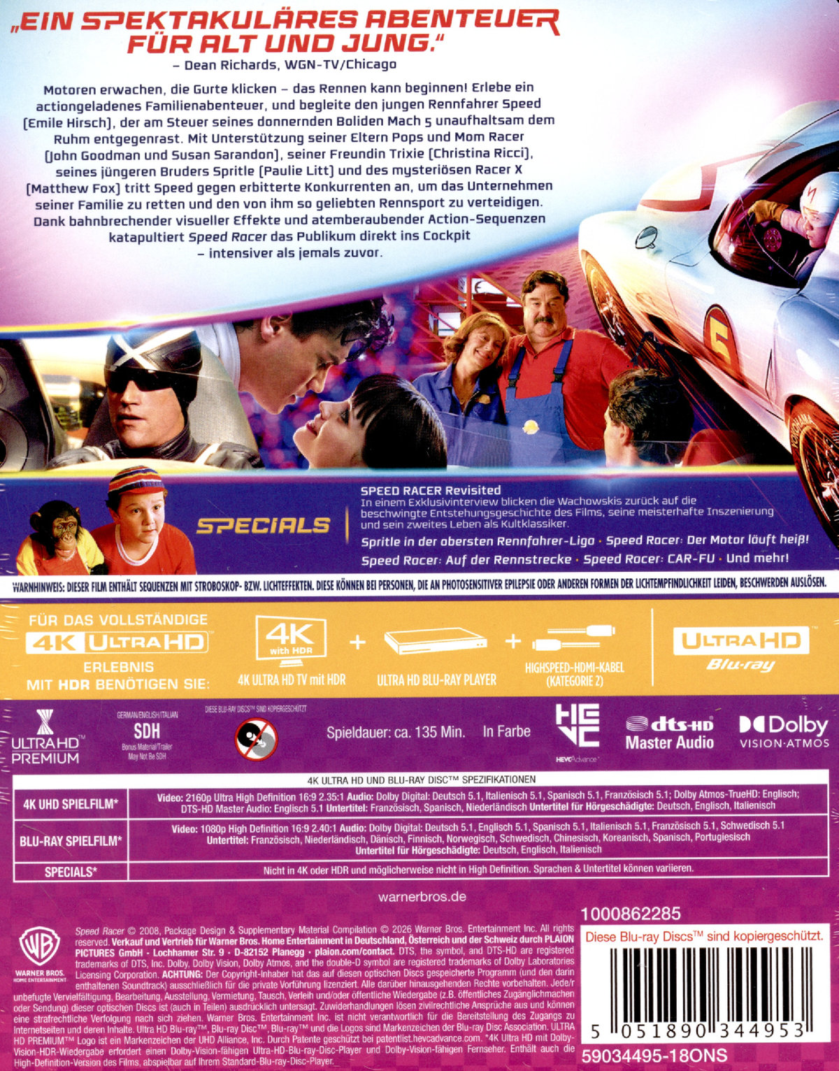 Speed Racer - Uncut Steelbook Edition  (4K Ultra HD+blu-ray)