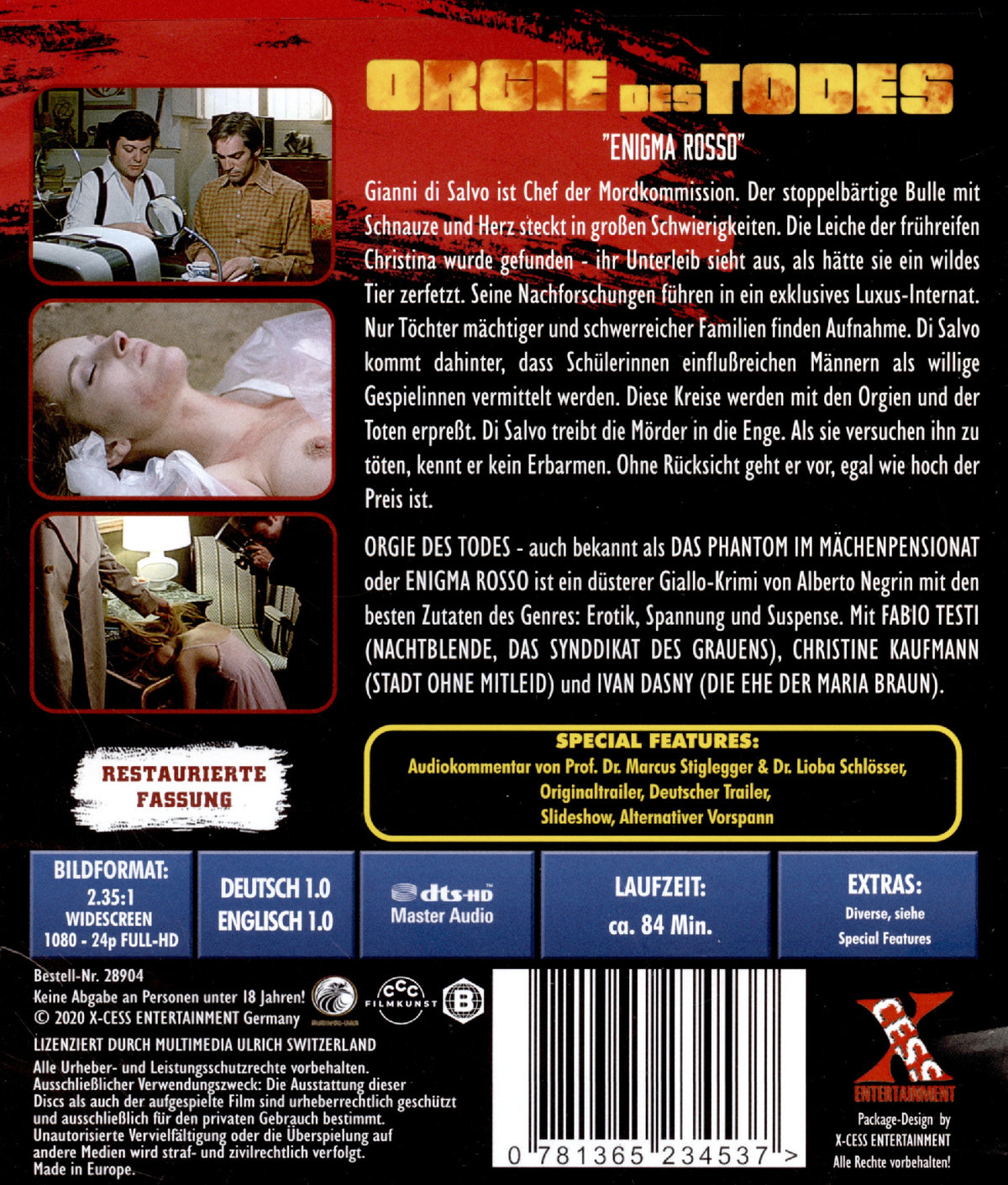 Orgie des Todes - Enigma Rosso - Uncut Edition  (Blu-ray Disc)