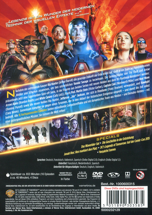 DC's Legends of Tomorrow - Die komplette 1. Staffel  [4 DVDs]  (DVD)