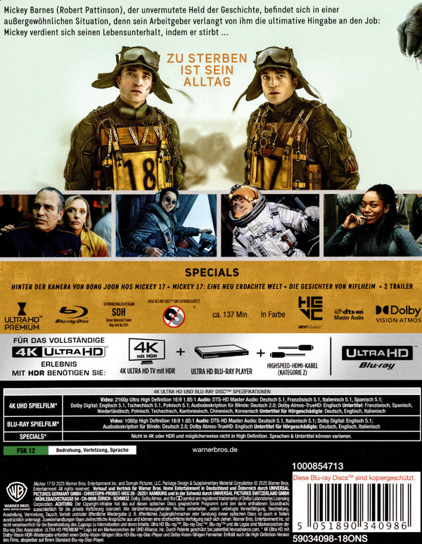 Mickey 17 - Steelbook - Limited Edition  (4K Ultra HD) (+ Blu-ray)