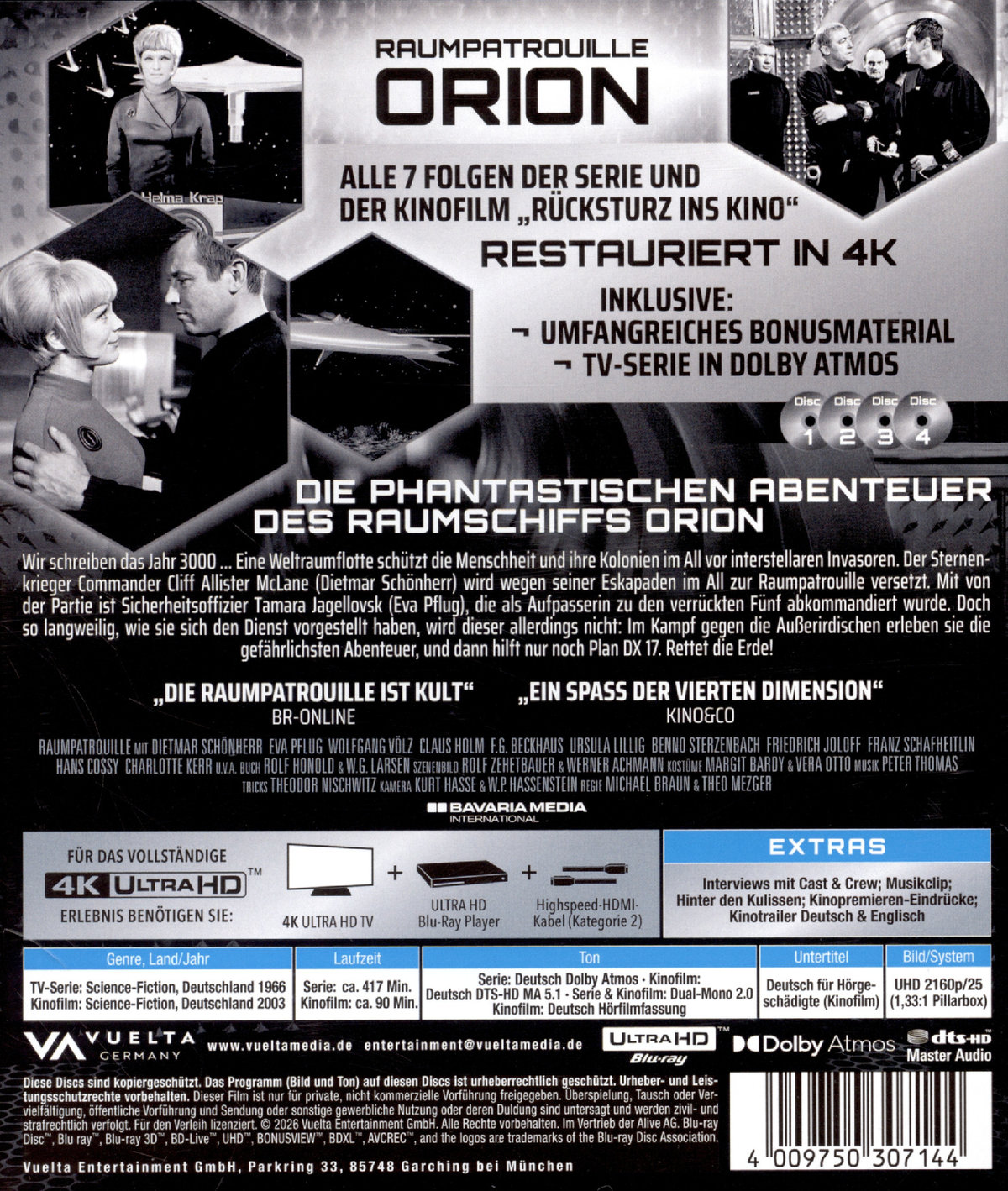 Raumpatrouille Orion -  Remastered 4-Disc-Edition  (Blu-ray 4K Ultra HD)