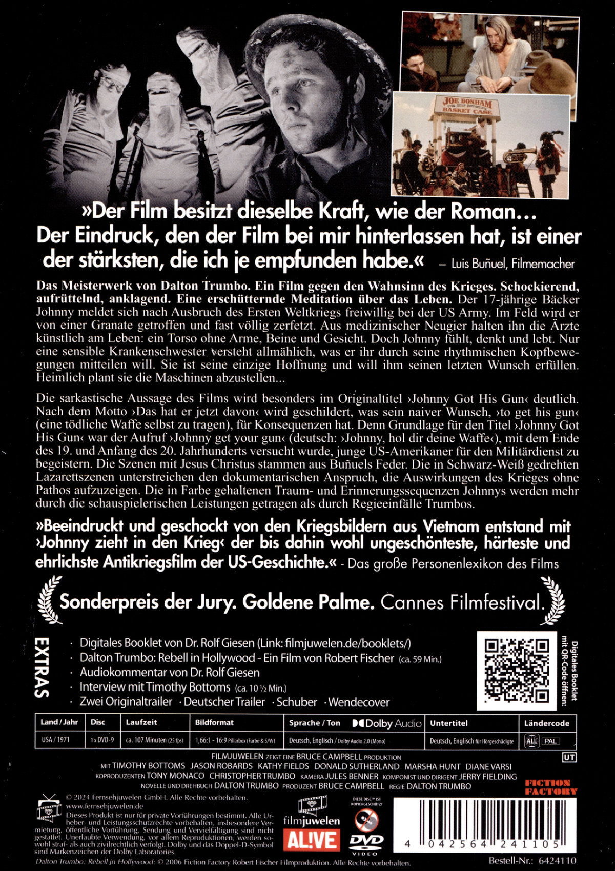 Johnny zieht in den Krieg (Johnny Got His Gun) (Filmjuwelen)  (DVD)
