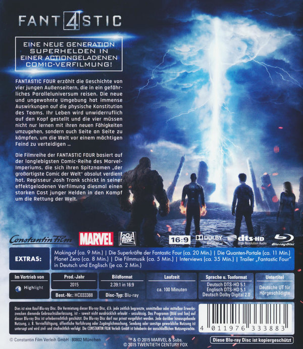 Fantastic 4 (2015)  (Blu-ray Disc)