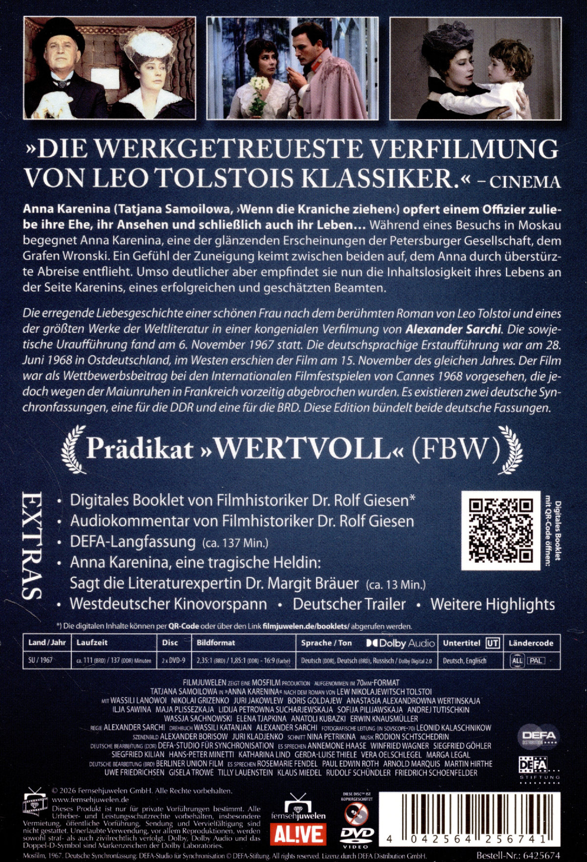 Anna Karenina (1967) (DEFA Filmjuwelen)  (DVD)