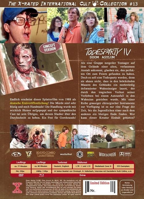 Todesparty IV - Doom Asylum - Uncut Mediabook Edition  (DVD+blu-ray) (B)