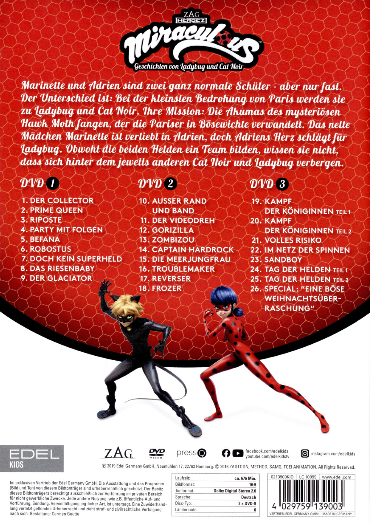 Miraculous - Geschichten von Ladybug und Cat Noir - Staffelbox 2  [3 DVDs]  (DVD)